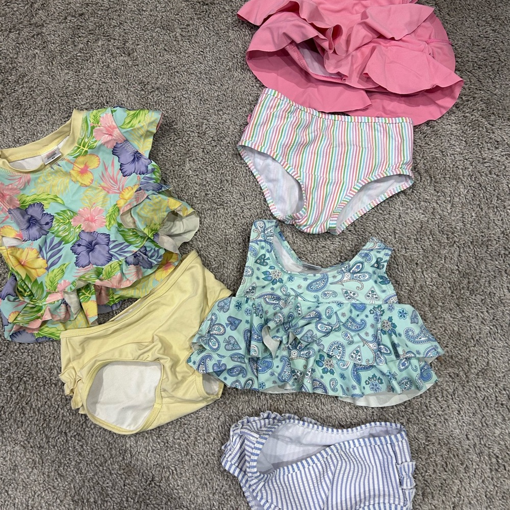 Ruffle Butts Colorful Kids Swimwear Set